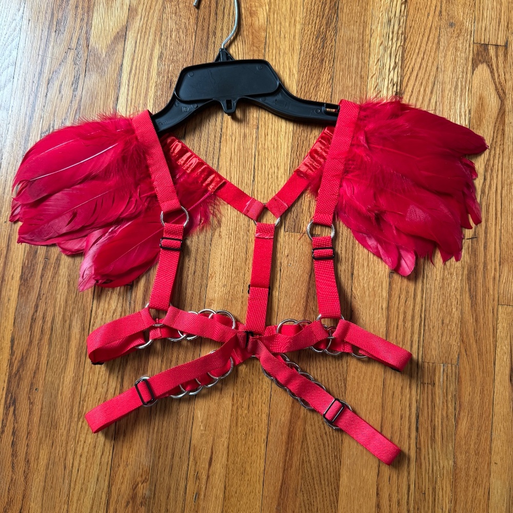 YES!! Red Feather Harness - Picture 2 of 3